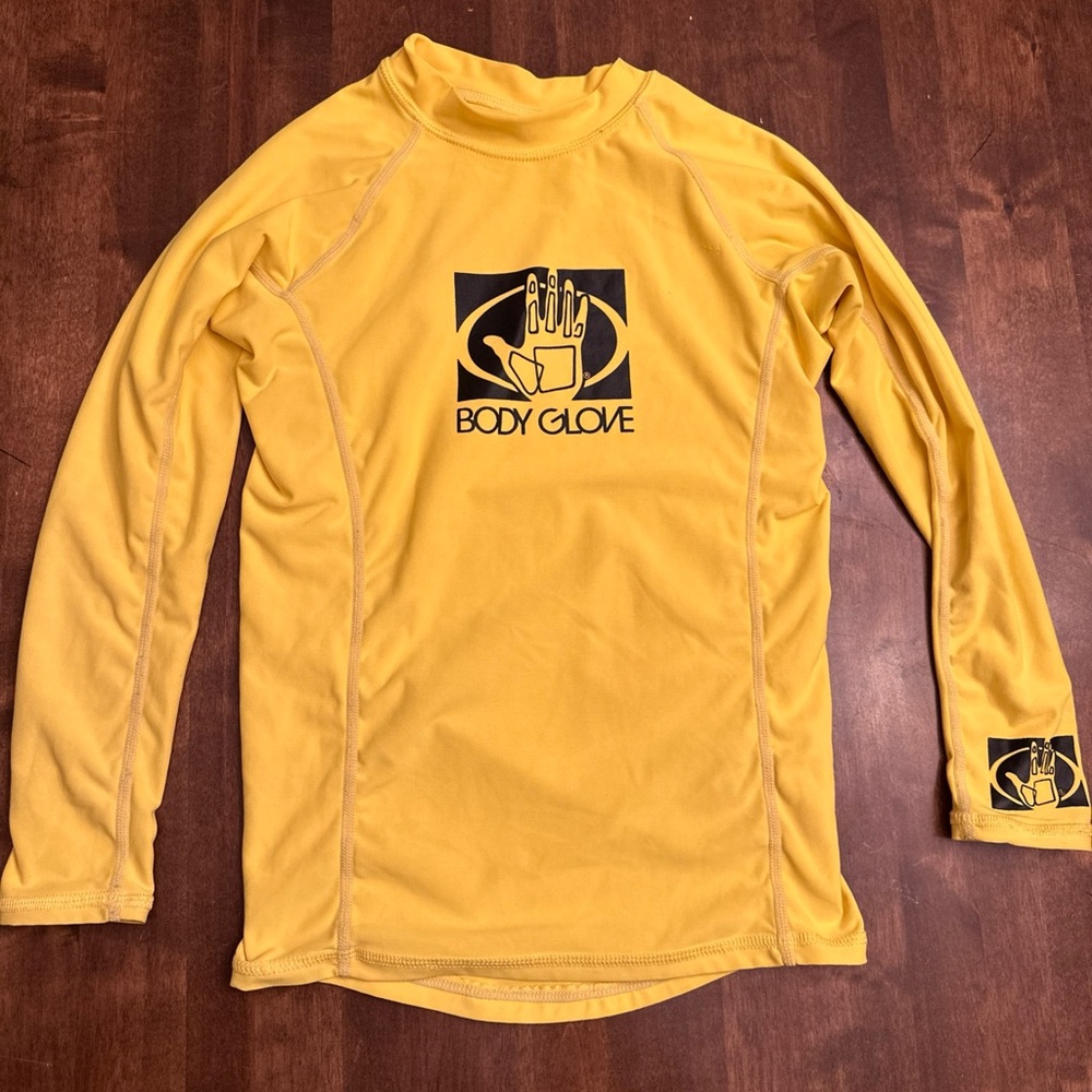 Body Glove Boys 8‎ Yellow Long Sleeve Rash Guard Swim Outdoor Protection